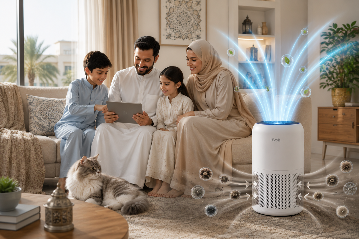 Summer heat is a pollutant trap. Levoit escapes. الحر الصيفي مصيدة ملوثات. ليفويت ينجو.