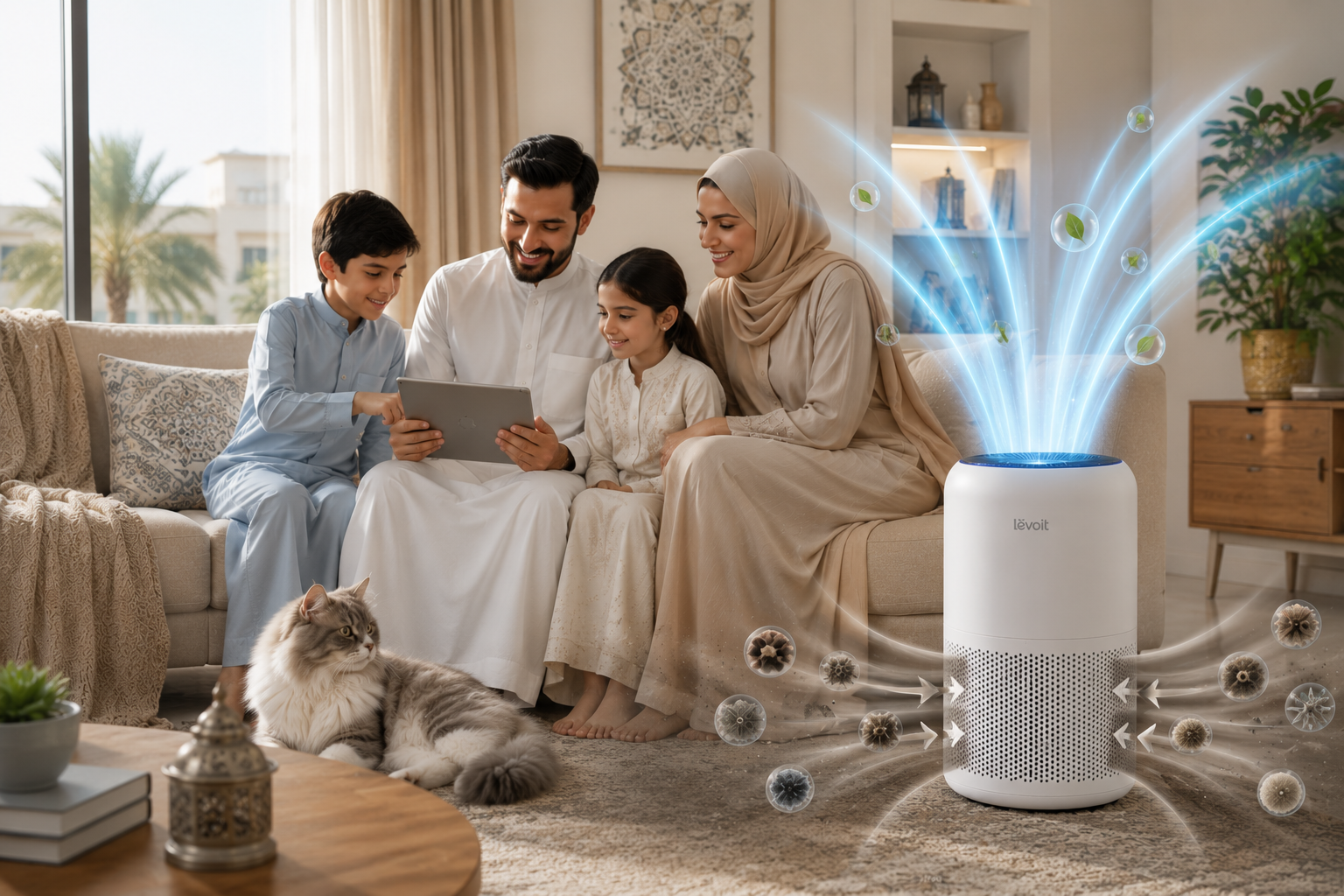Summer heat is a pollutant trap. Levoit escapes. الحر الصيفي مصيدة ملوثات. ليفويت ينجو.